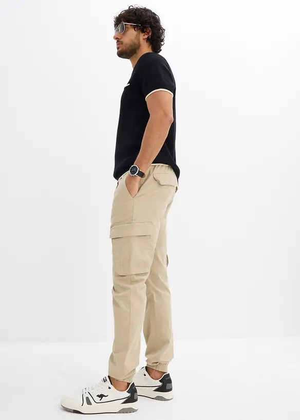 Cargo kalhoty bez zapínání Regular Fit, Straight, bonprix