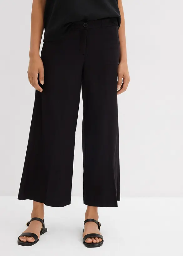 Culotte kalhoty s elastickým pasem, z viskózové směsi, bonprix