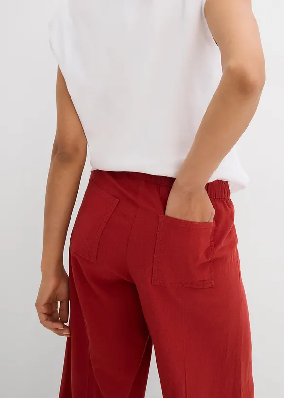 Culotte kalhoty s elastickým pasem, z viskózové směsi, bonprix