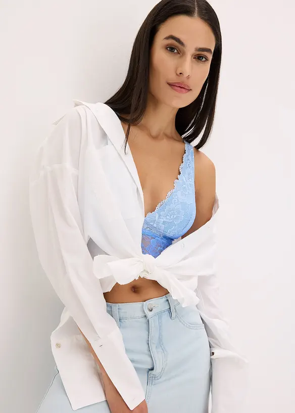 Podprsenkový top s jemnou krajkou a barevným přechodem, bonprix