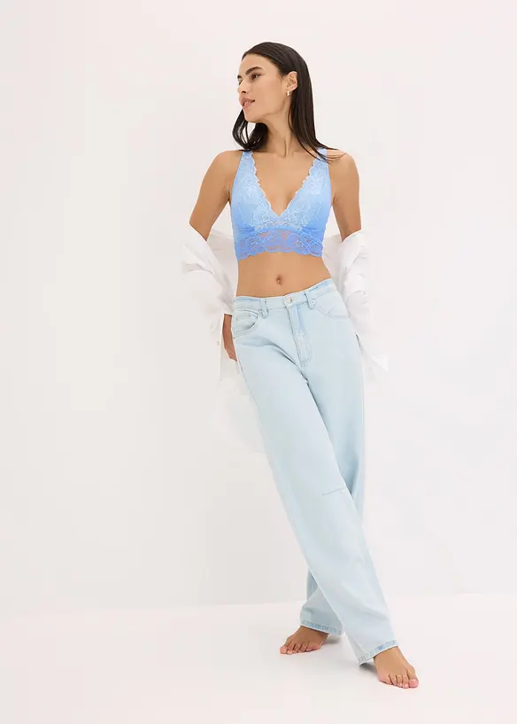 Podprsenkový top s jemnou krajkou a barevným přechodem, bonprix