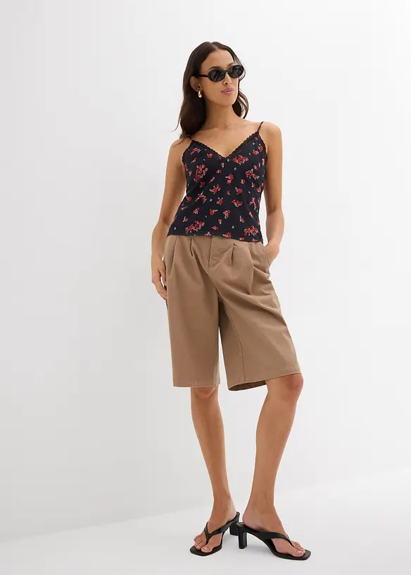 Top s úzkými ramínky, ze síťoviny, bonprix