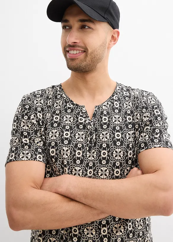 Henley triko z čist&eacute; bavlny, bonprix