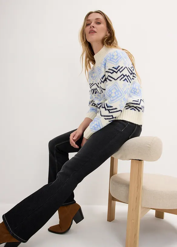 Termo měkk&eacute; dž&iacute;ny Bootcut Mid Waist,, bonprix