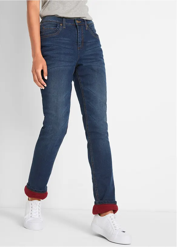 Termo strečové džíny, Hight Waist, Straight, bonprix