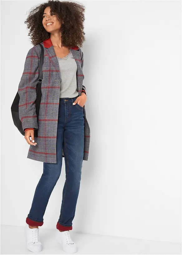 Termo strečové džíny, Hight Waist, Straight, bonprix