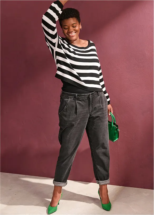 Strečové džíny ve střihu Barrel, Mid Waist, bonprix