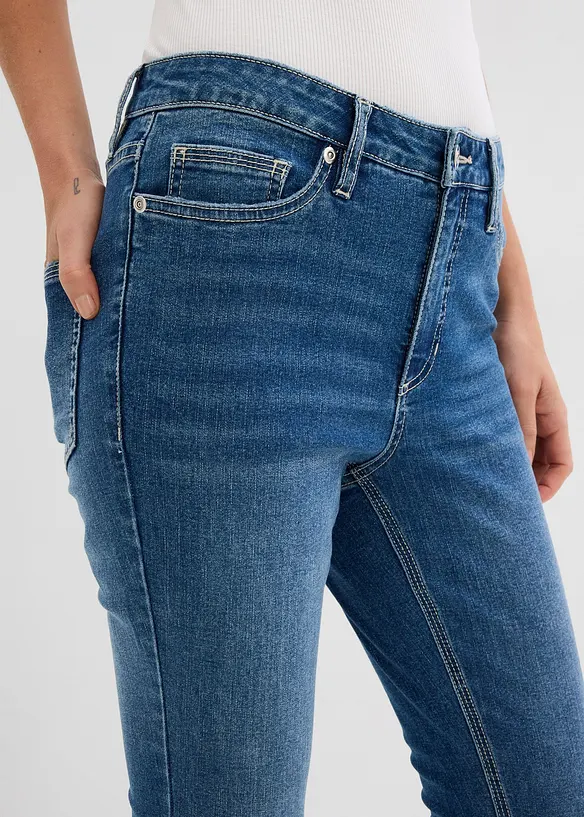 Skinny džíny se středně vysokým pasem, zkrácené, bonprix