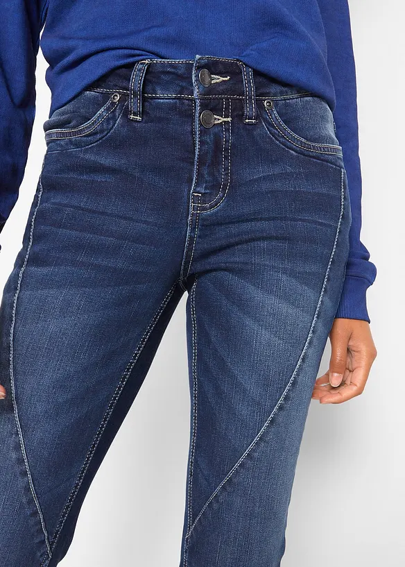 Bootcut džíny Mid Waist, strečové, bonprix