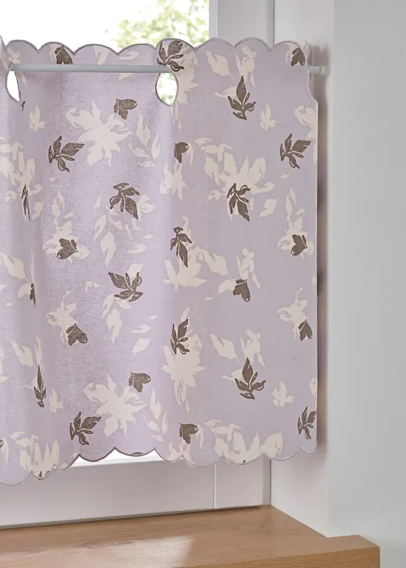 Vitrážková záclona z organické bavlny s natištěnými květy, bonprix