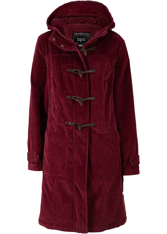 Polodlouhý kabát Dufflecoat, z manšestru, bonprix