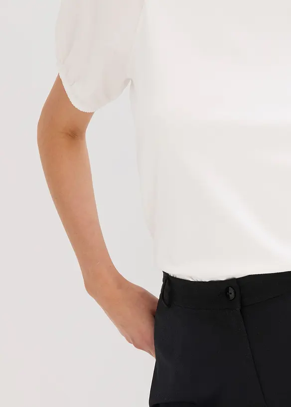 Žerzejové tričko s rukávy z bavlněného popelínu, bonprix