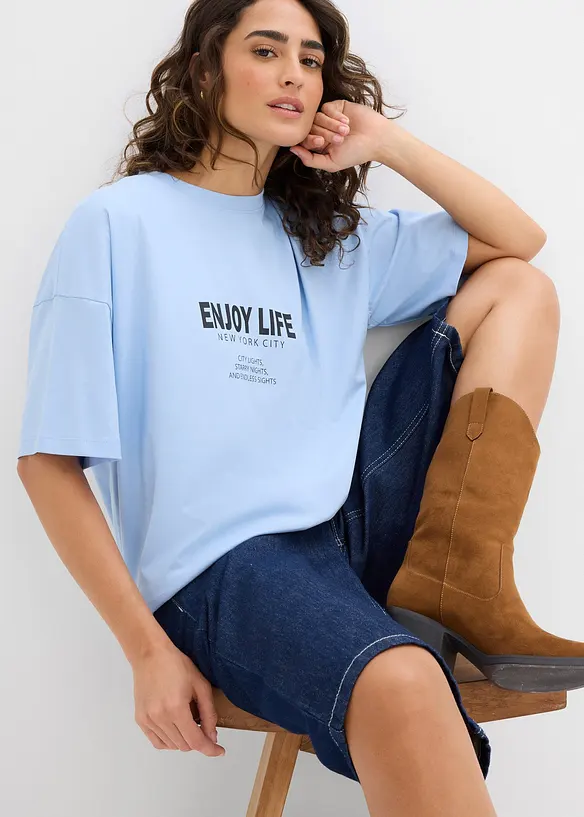 Oversize tričko z čisté organické bavlny, bonprix