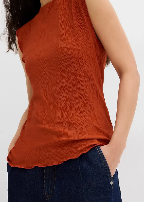 Top ze strukturovaného materiálu se zmačkanou úpravou, bonprix