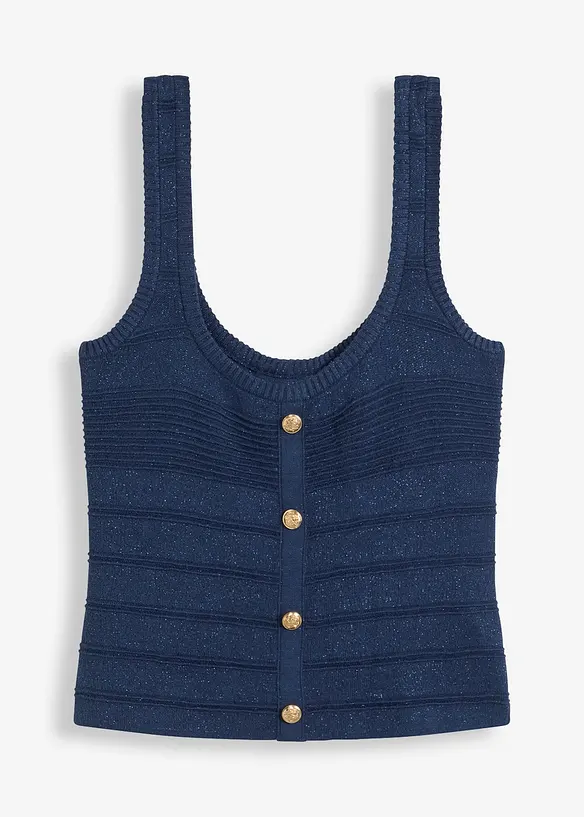 Pletený top s metalickým efektem, bonprix