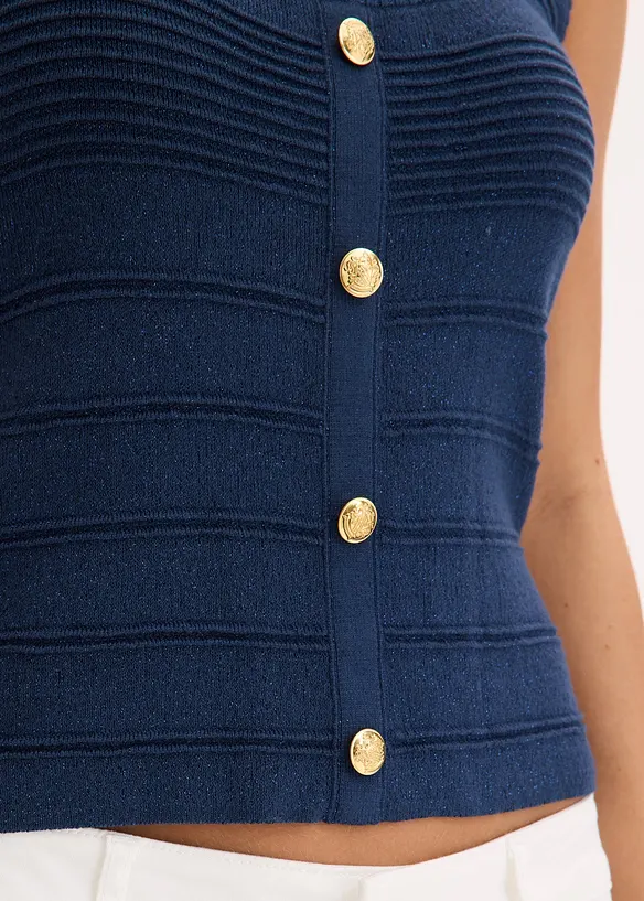 Pletený top s metalickým efektem, bonprix