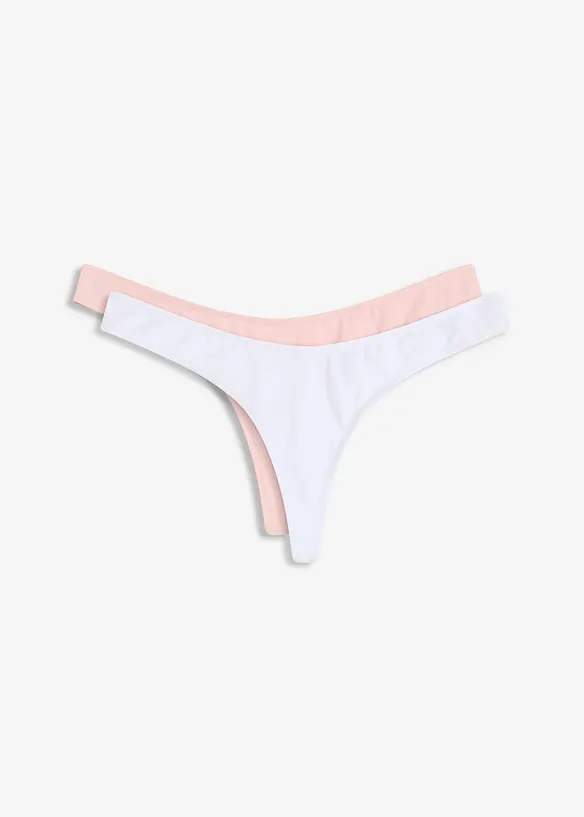 Kalhotky V-string s pohodlnou bavlnou (2 ks v balení), bonprix