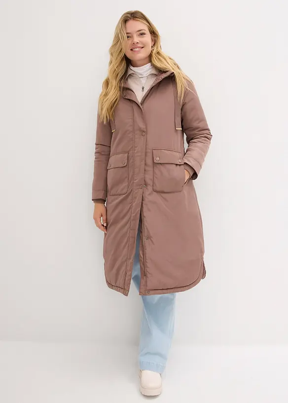 Široká parka ve střihu do A s průvlekem, bonprix