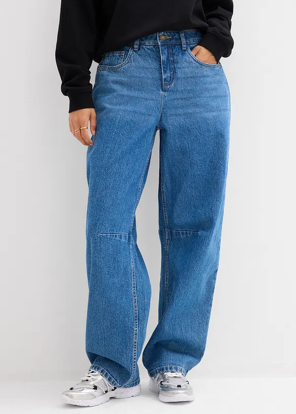 Džíny Barrel, Mid Waist, bonprix