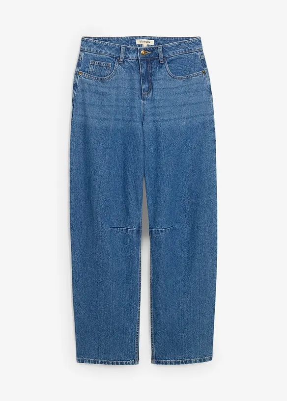 Džíny Barrel, Mid Waist, bonprix