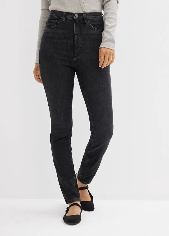 Skinny džíny, High Waist, zkrácené, bonprix