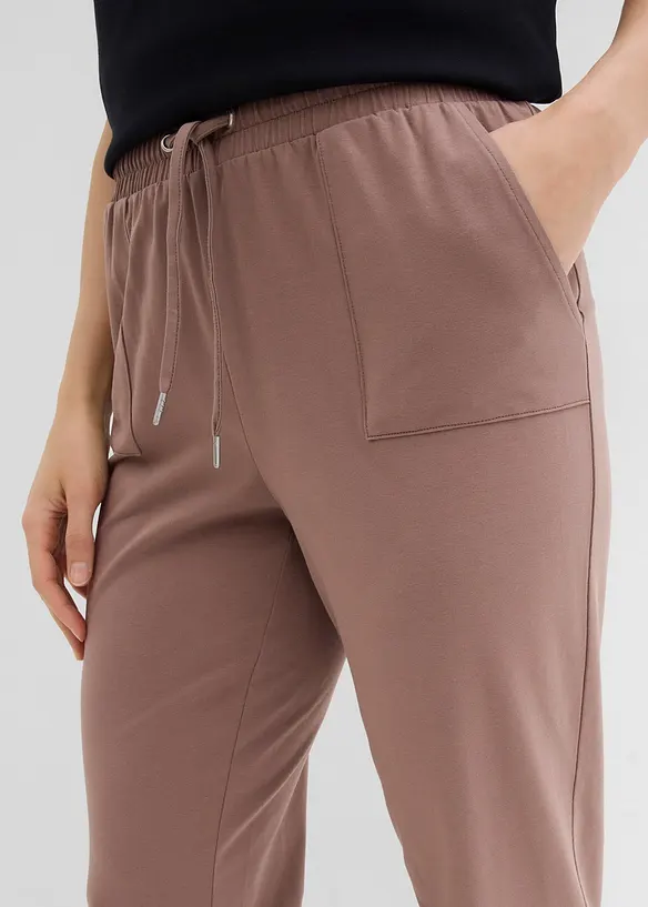 Žerzejové kalhoty z elastické bavlněné směsi, bonprix