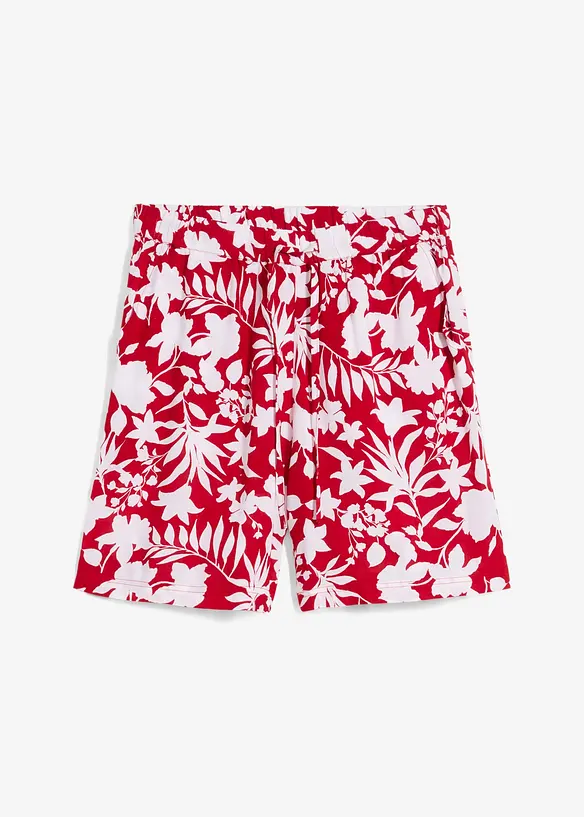 Široké viskózové šortky s pohodlným pasem, High Waist, bonprix