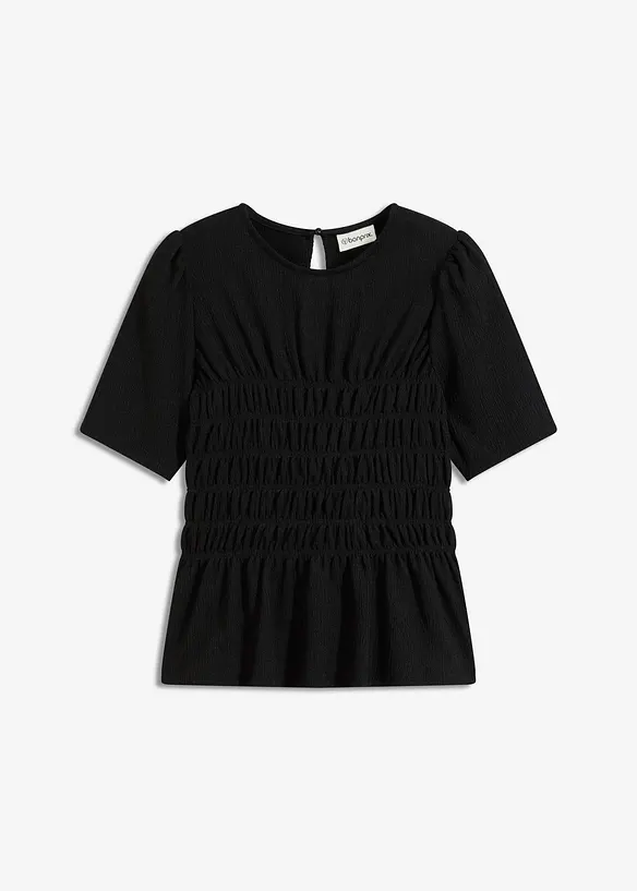 Tričko s žabičkovanou partií, bonprix