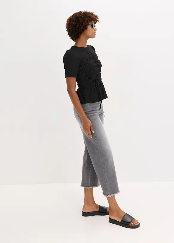 Tričko s žabičkovanou partií, bonprix