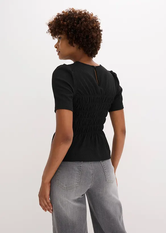 Tričko s žabičkovanou partií, bonprix