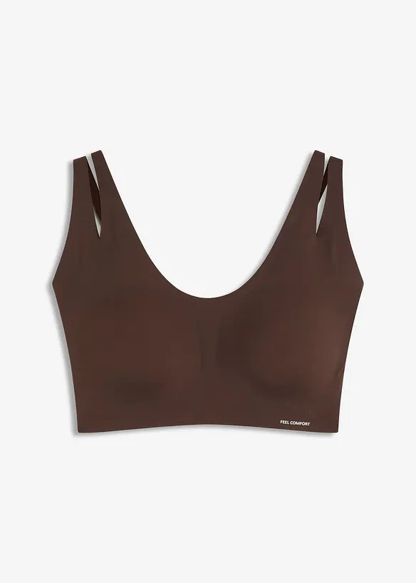 Bezešvý vatovaný podprsenkový top Feel Comfort, bonprix