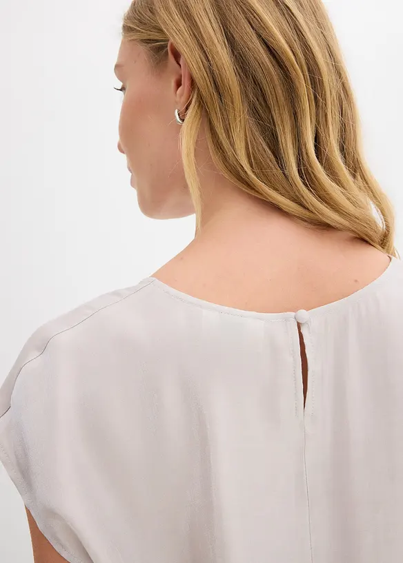 Halenka s krátkým rukávem, z lesklého saténu, bonprix