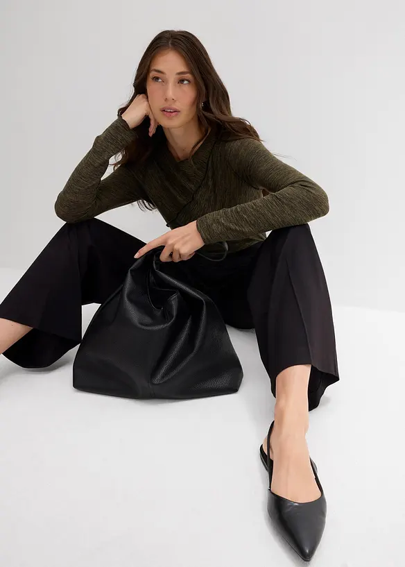 Triko s dlouh&yacute;m ruk&aacute;vem, z měkk&eacute; visk&oacute;zov&eacute; směsi, bonprix