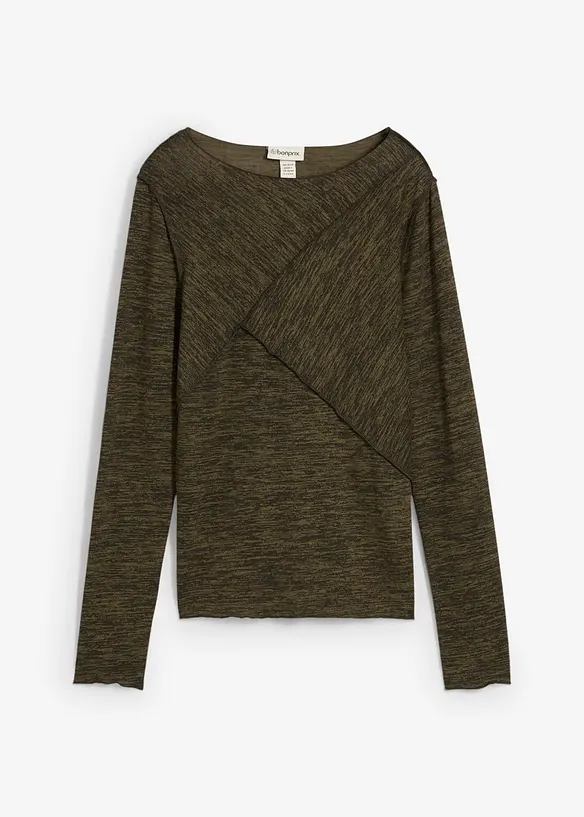 Triko s dlouh&yacute;m ruk&aacute;vem, z měkk&eacute; visk&oacute;zov&eacute; směsi, bonprix