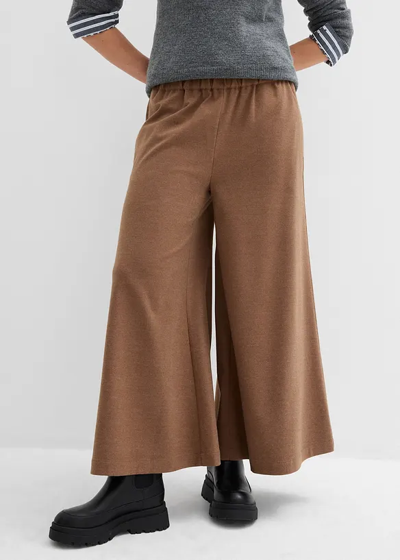 Culotte kalhoty s vlněným vzhledem, bonprix