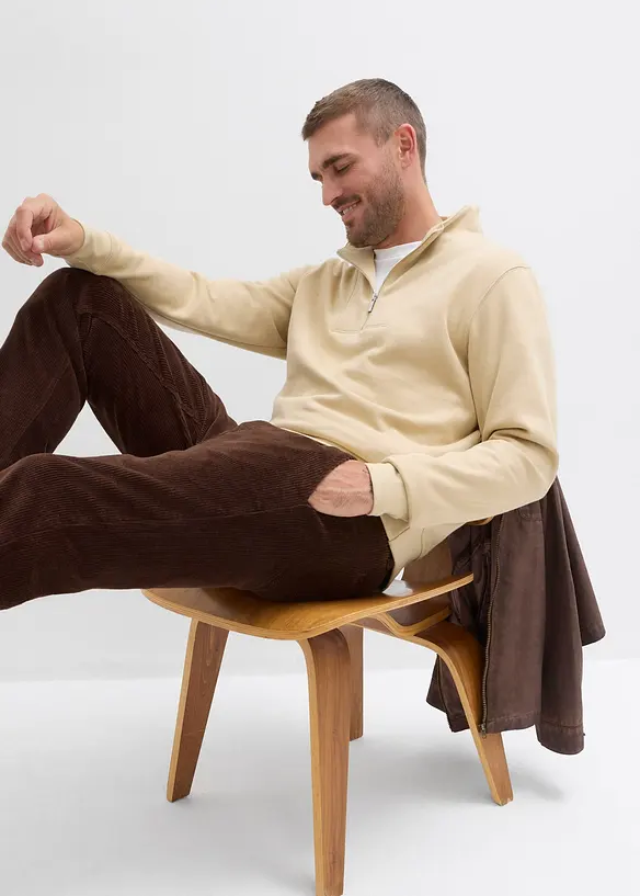 Mikina s límečkem na zip, z čisté organické bavlny, bonprix