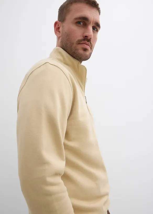 Mikina s límečkem na zip, z čisté organické bavlny, bonprix