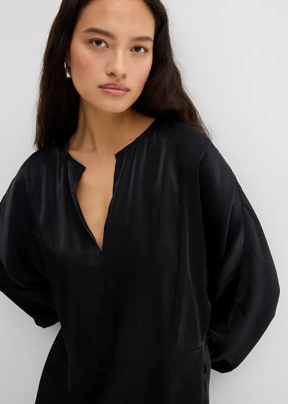 Lehce lesklá úpletová halenka z viskózové směsi, bonprix