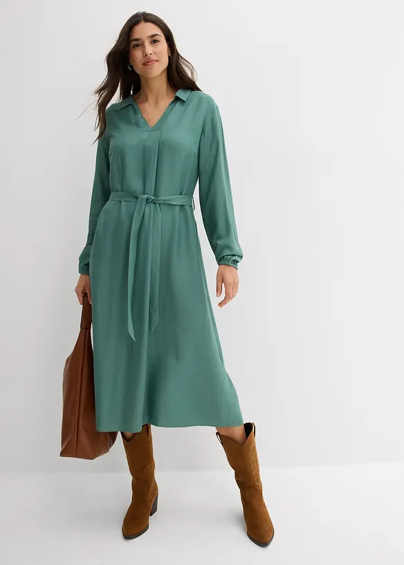 Midi šaty ze splývavé viskózy, bonprix