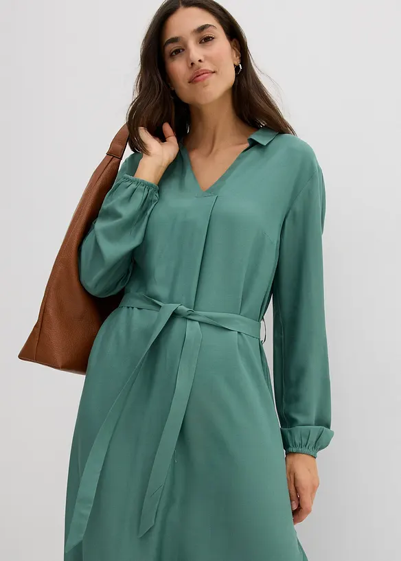 Midi šaty ze splývavé viskózy, bonprix