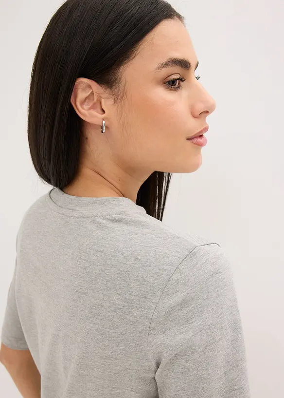 Triko s polodlouhým rukávem, flitry a potiskem, bonprix