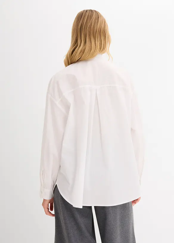 Košilová halenka se štrasovou aplikací, bonprix