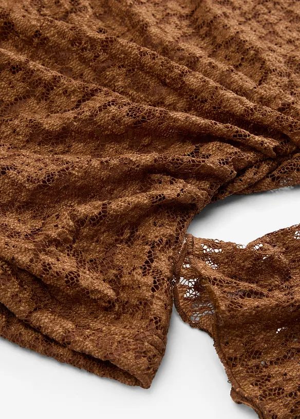 Tričko s dlouh&yacute;m ruk&aacute;vem, z krajky, bonprix