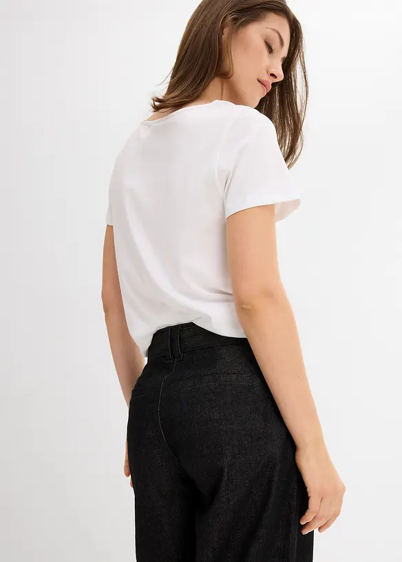 Džíny Barrel s páskem, Mid Waist, bonprix