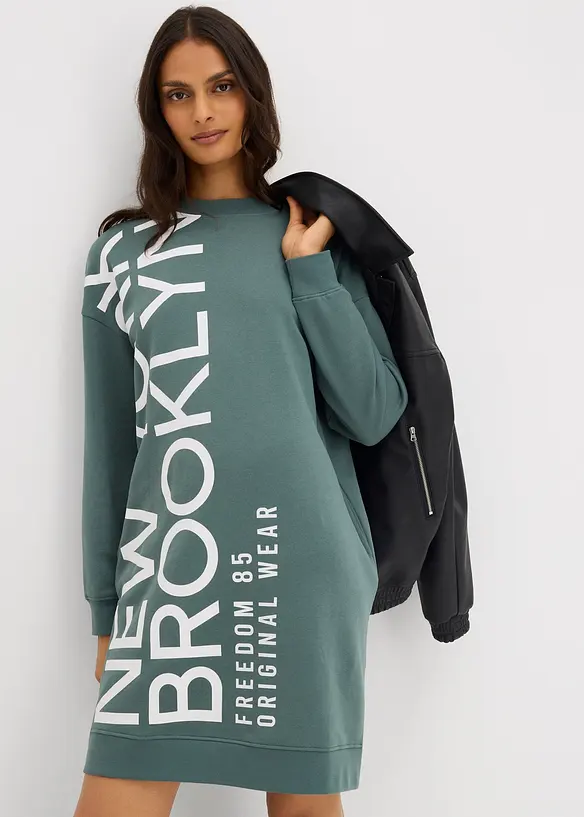 Oversize mikinové šaty z měkké bavlněné směsi, bonprix
