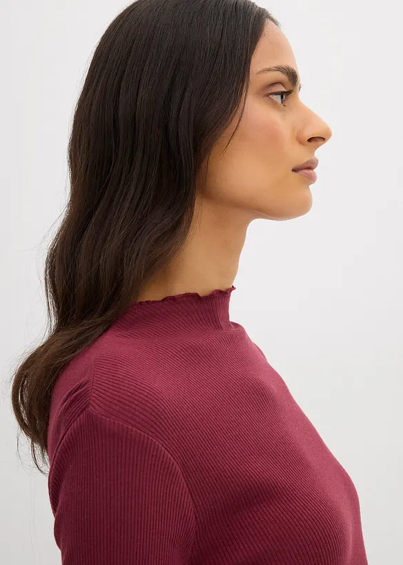 Žebrovan&eacute; tričko z čist&eacute; bavlny, bonprix