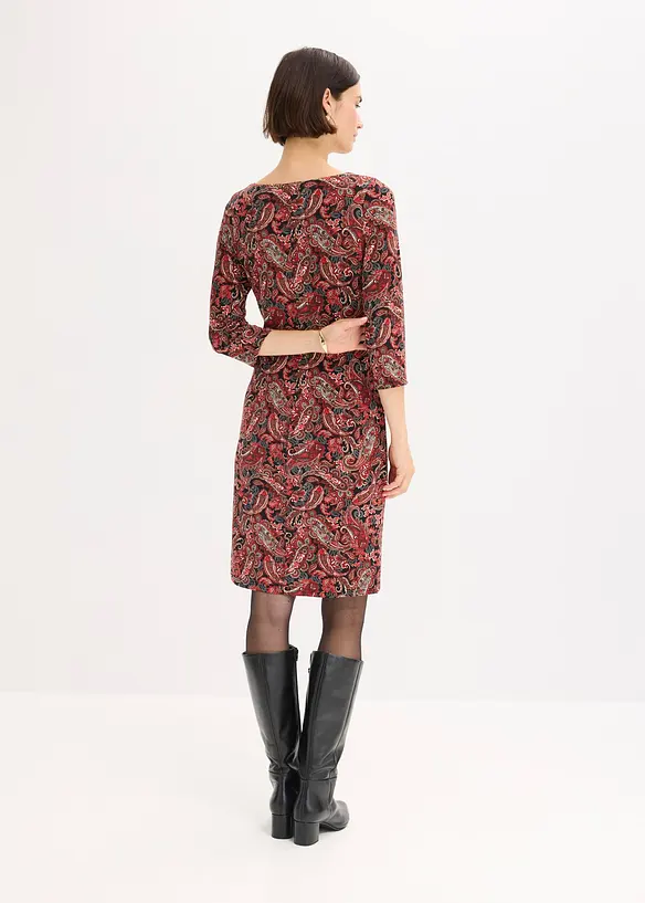 Úpletové šaty s kašmírovým potiskem, bonprix