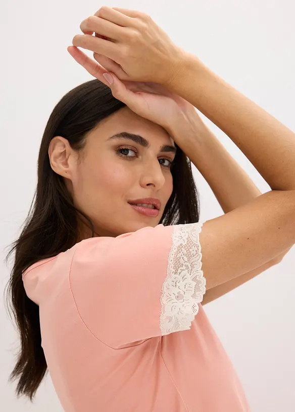 Krátká noční košile s jemnou krajkou, bonprix