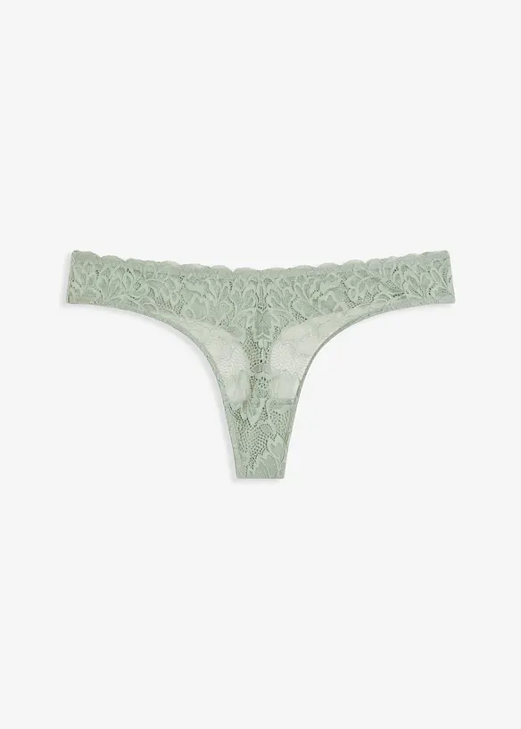 Kalhotky tanga s květovanou krajkou, bonprix