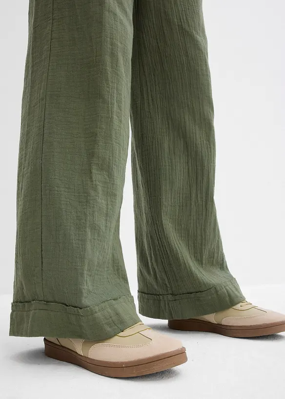 Kalhoty bez zapínání, ze vzdušného mušelínu, bonprix